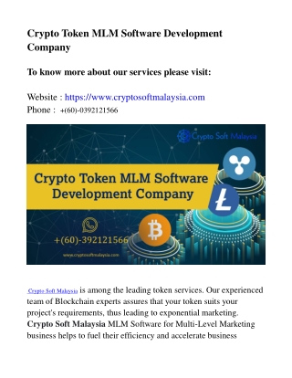 Crypto Token MLM Softawre Development company