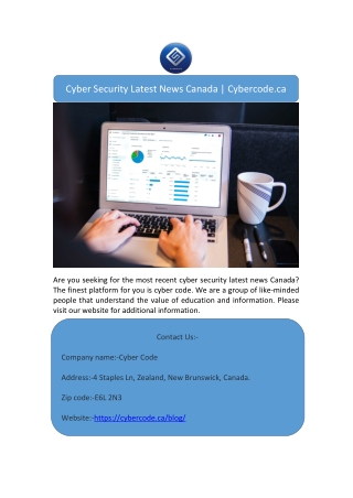 Cyber Security Latest News Canada | Cybercode.ca