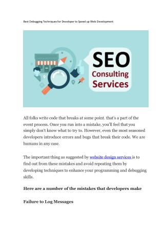 Best Debugging Techniques for Developer to Speed up Web Development