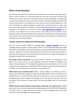 What is Email Spoofing