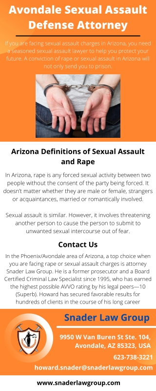 Avondale Sexual Assault Defense Attorney