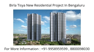 Birla Tisya New Residential Project In Bangalore, Birla Tisya Bangalore Price Li