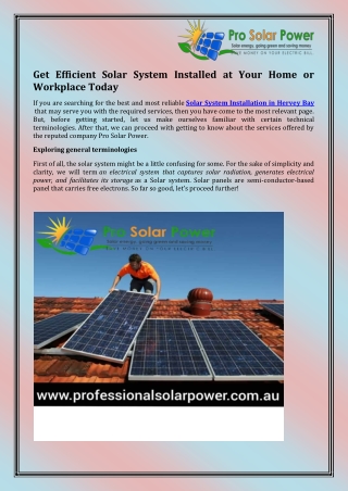 Solar System Installation in Bundaberg