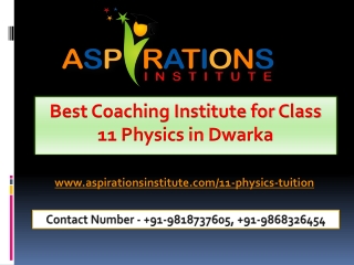 Best Coaching Institute for Class 11 Physics in