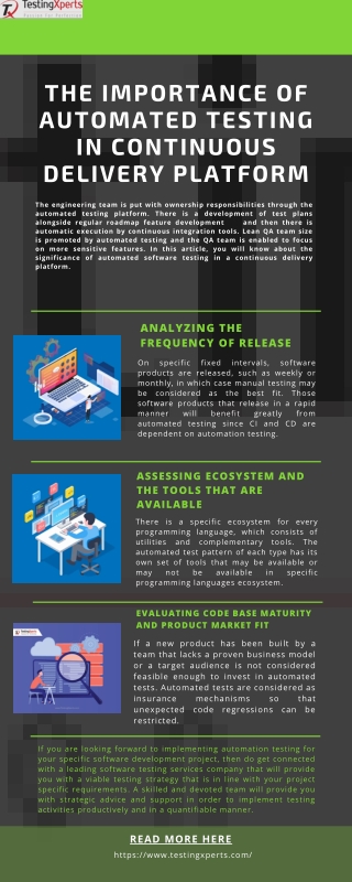The importance of automated testing in Continuous Delivery platform