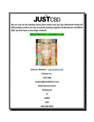 CBD Oil Wholesale  Justcbdstore.com