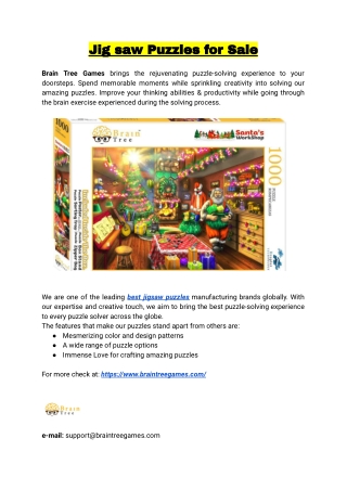 Jig saw Puzzles for Sale