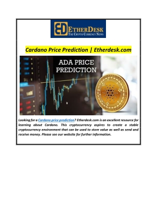 Cardano Price Prediction | Etherdesk.com