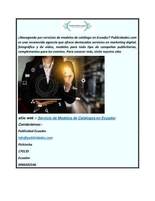Catalog Model Service In Ecuador  Publicidadec.com