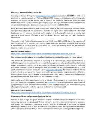 Microarray Scanners Market to Make Great Impact in Near Future by 2030