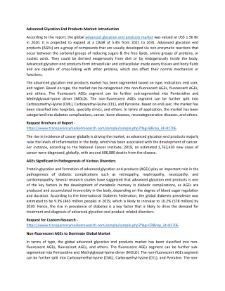 Advanced Glycation End Products Market Key Trends and Opportunity Analysis