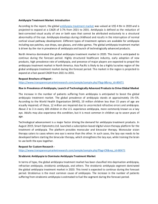 Amblyopia Treatment Market Opportunity Assessment and Forecast up to 2031