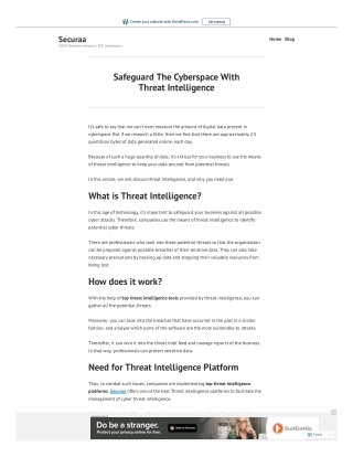 Safeguard The Cyberspace With Threat Intelligence