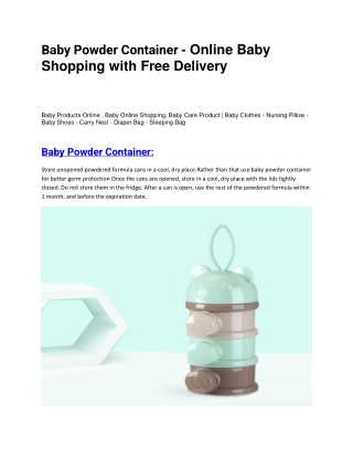 Baby Powder Container