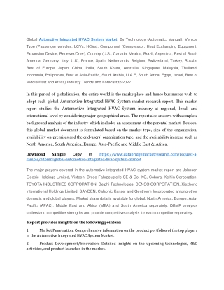 Automotive Integrated HVAC System Market