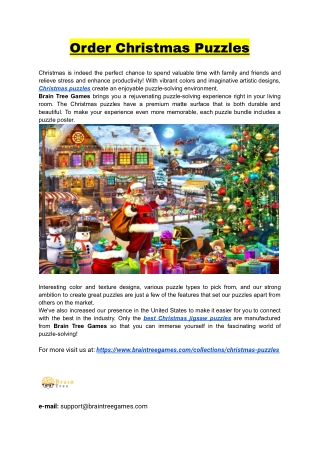 Order Christmas Puzzles