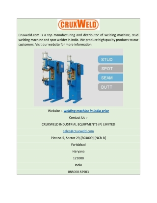 Welding Machine In India Price  cruxweld.com