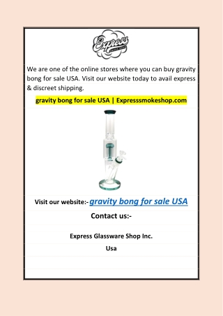 gravity bong for sale USA | Expresssmokeshop.com