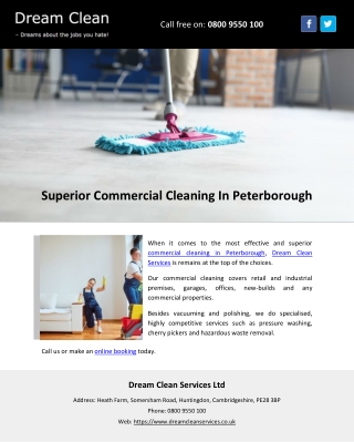Superior Commercial Cleaning In Peterborough