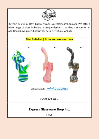 Mini Bubblers | Expresssmokeshop.com
