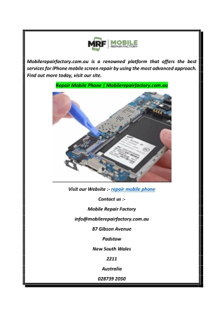 Repair Mobile Phone  Mobilerepairfactory.com.au