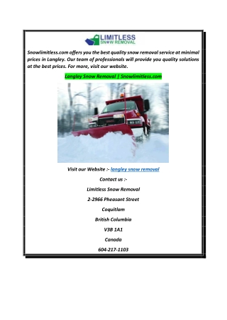 Langley Snow Removal  Snowlimitless.com