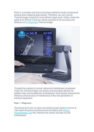 Using IIT Short Cam Thermal Imager to Fix iPhone X Won't Turn On