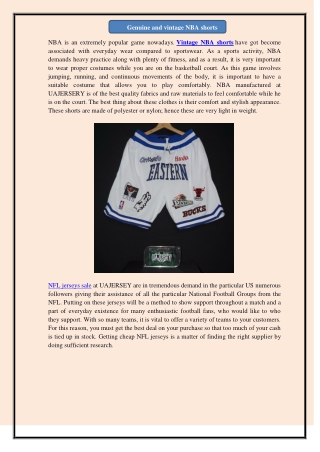 Genuine and vintage NBA shorts