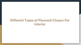 Different Types of Plywood Chosen For Interior