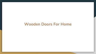 Wooden Doors For Home