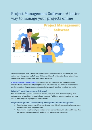 Project Management Software -A better way to manage your projects online