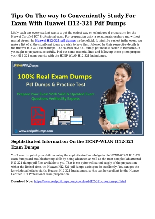 Feasible Your Preparation By H12-321 Pdf Dumps
