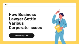 Learn How Business Lawyer Settle Various Corporate Issues