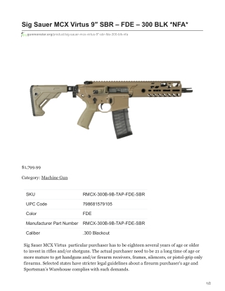 Sig Sauer MCX Virtus 9