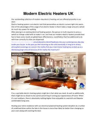 Modren Electric Heaters