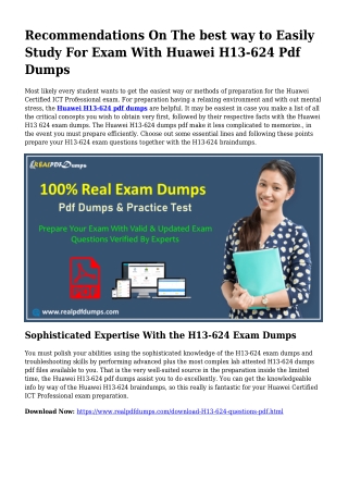 Valuable Preparation Because of the Support Of H13-624 Dumps Pdf