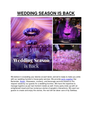 WEDDING SEASON IS BACK