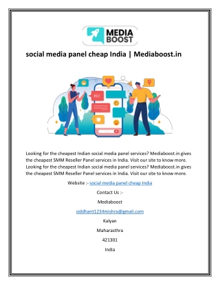social media panel cheap India  Mediaboost.in-converted