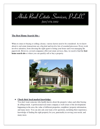Best Website For Home Buying | Abide Real Estate