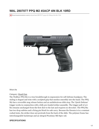WAL 2807077 PPQ M2 45ACP 4IN BLK 10RD