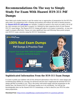 Practical Your Preparing Through H19-311 Pdf Dumps