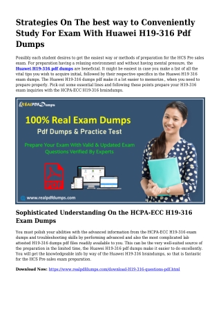Polish Your Abilities While using the Enable Of H19-316 Pdf Dumps