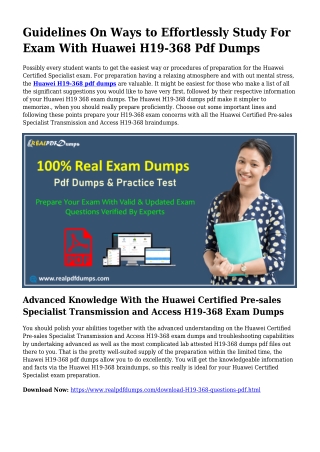 H19-368 Pdf Dumps The Reasonable Planning Supply