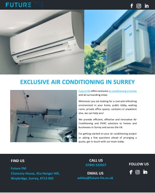 EXCLUSIVE AIR CONDITIONING IN SURREY