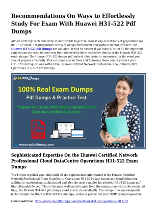 Feasible Your Planning Via H31-522 Pdf Dumps