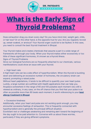 What is the Early Sign of Thyroid Problems