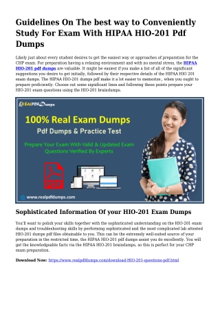 HIO-201 PDF Dumps To Solve Preparation Troubles