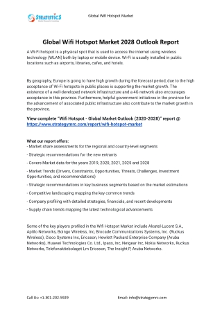 2021 Wifi Hotspot Market Global Analysis Report