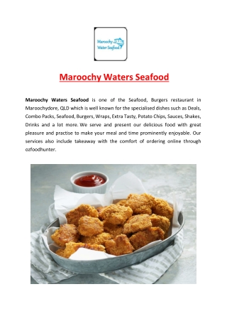 Maroochy Waters Seafood Restaurant Menu, QLD - 5% off