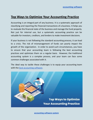 Top Ways to Optimize Your Accounting Practice